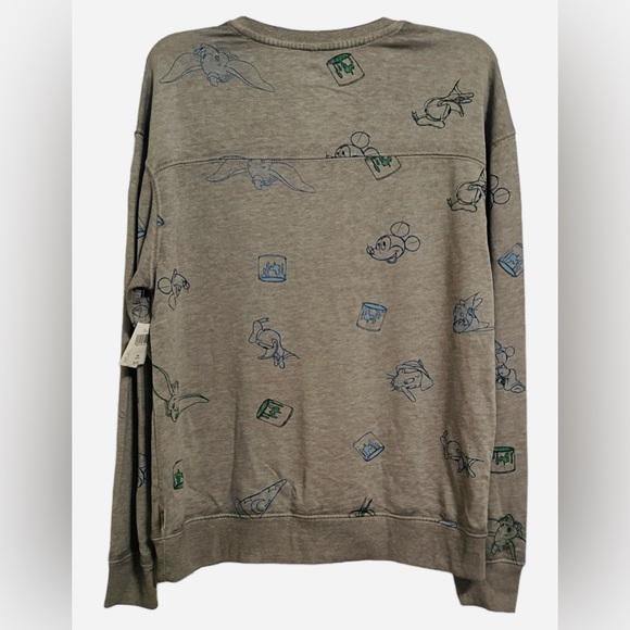 Disney Parks Mickey & Friends Pullover Disney Ink & Paint Adult M NWT Gray LS - Picture 5 of 6